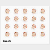 Sticker Rond Automne Bois Animaux Citrouilles Baby shower (Feuille)