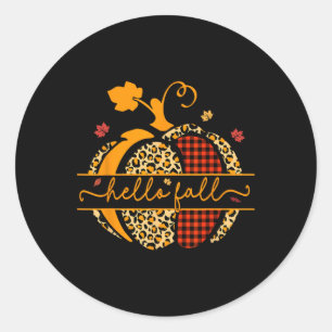 Sticker Rond Automne Bonne Automne Y'all Automne Citrouille Leo