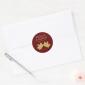 Sticker Rond Automne Bourgogne d'automne Mariage Maple Leaf (Enveloppe)