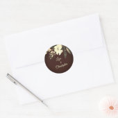 Sticker Rond Automne Brown Aquarelle séchée Fleurs d'automne Ma (Enveloppe)