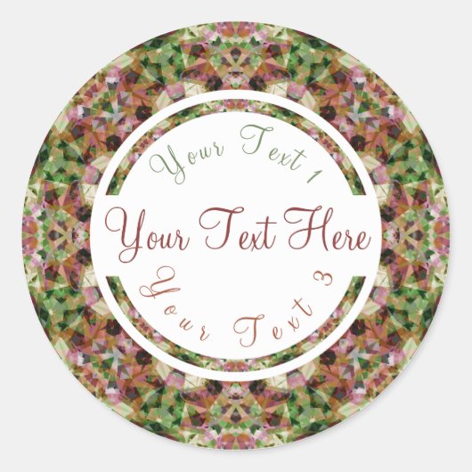 Sticker Rond Automne Brown Automne Green Scrapbook Artisanat (Devant)