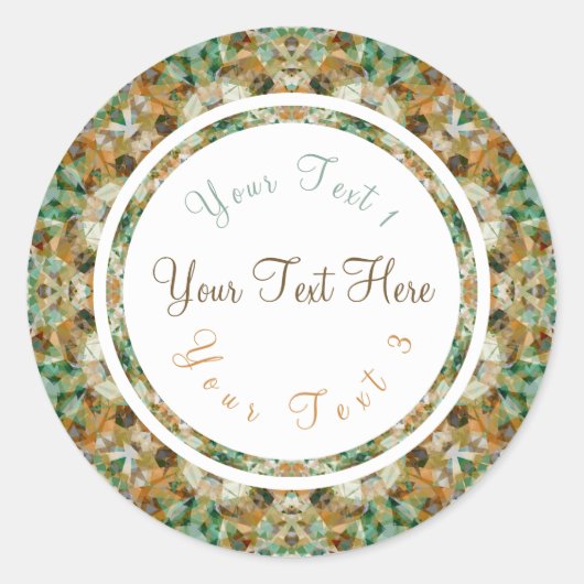 Sticker Rond Automne Brown Automne Green Scrapbook Artisanat (Devant)