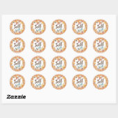 Sticker Rond Automne c'est automne y'all Orange Check Citrouill (Feuille)