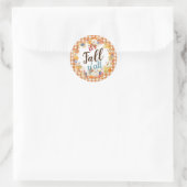 Sticker Rond Automne c'est automne y'all Orange Check Citrouill (Sac)