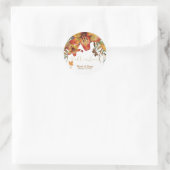 Sticker Rond Automne Chute En Amour Floral Orange Lys & Feuille (Sac)