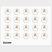 Sticker Rond Automne citrouille | Adresse rustique (Feuille)