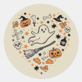 Sticker Rond Automne Citrouille Automne Thanksgiving Halloween (Devant)