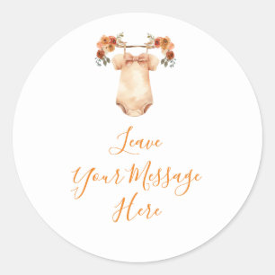 Sticker Rond Automne Citrouille Floral Vêtements de bébé Aimer 