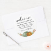 Sticker Rond Automne citrouille Mariage Bienvenue merci (Enveloppe)