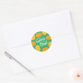 Sticker Rond Automne Citrouille Patch 1er Anniversaire Thème de (Enveloppe)