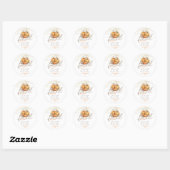 Sticker Rond Automne Citrouilles tombent dans l'amour Mariage (Feuille)