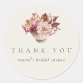 Sticker Rond Automne Feuilles Automne Fête des mariées Thé Fave (Devant)