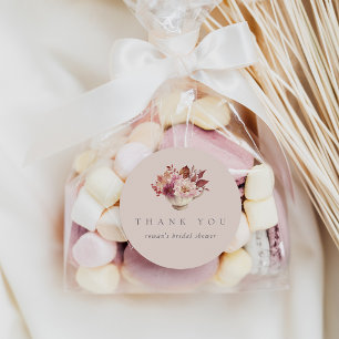 Sticker Rond Automne Feuilles Automne Fête des mariées Thé Fave