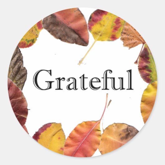 Sticker Rond Automne Feuilles Autour Gratuit Typographie (Devant)