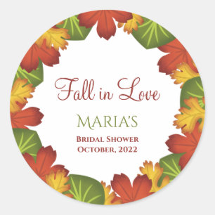 Sticker Rond Automne Feuilles tombent dans la Fête des mariées