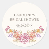 Sticker Rond Automne Fleur sauvage Automne Fête des mariées flo (Devant)