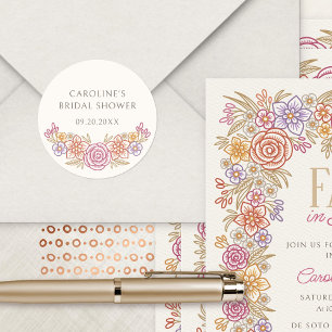 Sticker Rond Automne Fleur sauvage Automne Fête des mariées flo