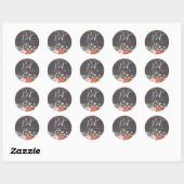 Sticker Rond Automne Fleurs rustiques Mariage de texture bois (Feuille)