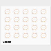 Sticker Rond Automne Floral Aquarelle Wreath Boho Personnalisé (Feuille)