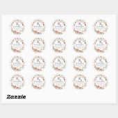 Sticker Rond Automne Floral BOHO Automne Feuilles Monogramme Ad (Feuille)