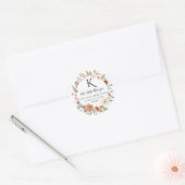 Sticker Rond Automne Floral BOHO Automne Feuilles Monogramme Ad (Enveloppe)