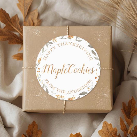 Sticker Rond Automne Floral et Berries cadeau de cuisson person