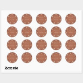 Sticker Rond Automne Floral Terracotta Mariage (Feuille)