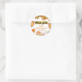 Sticker Rond Automne Floral Wreath Citrouille Gold Merci Favori (Sac)