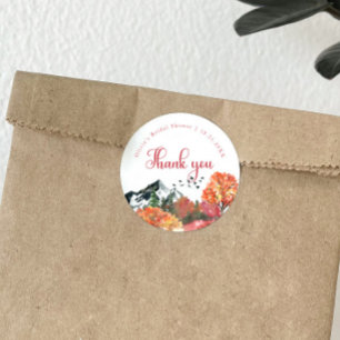 Sticker Rond Automne Forêt de Montagne Enterrement de Vie de Je