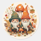 Sticker Rond Automne Gnomes (Devant)