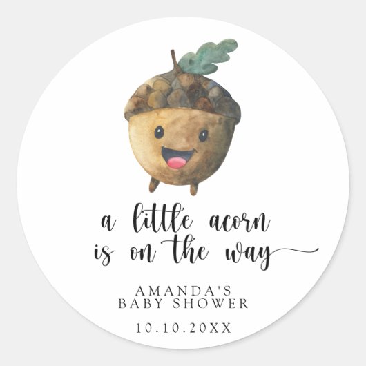 Sticker Rond Automne le petit glacier est en route - Baby showe (Devant)