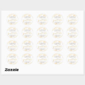 Sticker Rond Automne Leaves & Gold Script Graduate Adresse de r (Feuille)
