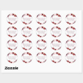 Sticker Rond Automne Marsala Blush Pink Peony Automne Mariage F (Feuille)