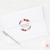 Sticker Rond Automne Marsala Blush Pink Peony Automne Mariage F (Enveloppe)
