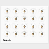 Sticker Rond Automne mignon acorne - merci (Feuille)