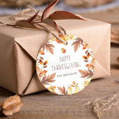 Sticker Rond Automne Moderne Thanksgiving Feuilles d'automne