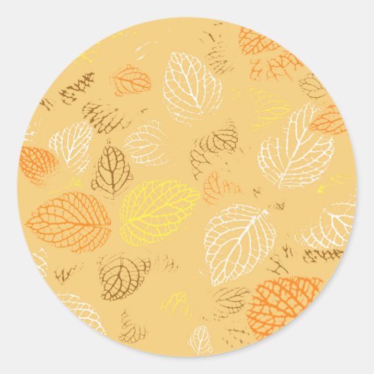Sticker Rond Automne, Motif Feuille 4 (Devant)
