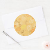Sticker Rond Automne, Motif Feuille 4 (Enveloppe)