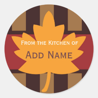Sticker Rond Automne personnalisé "de la cuisine de" autocollan