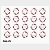 Sticker Rond Automne Romance Aquarelle Mariage Floral (Feuille)