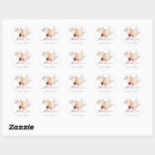 Sticker Rond Automne Russe Citrouille Automne Mariage Merci (Feuille)