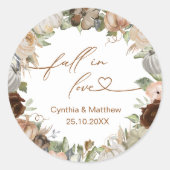 Sticker Rond Automne Rustique Automne Rustique Automne Floral e (Devant)