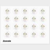 Sticker Rond Automne Rustique Citrouille Floral Chute En Amour  (Feuille)