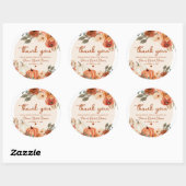 Sticker Rond Automne rustique Tomber amoureux Citrouille Automn (Feuille)