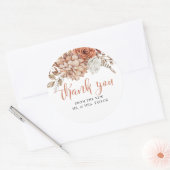 Sticker Rond Automne Terracottal Automne Automne Floral Merci F (Enveloppe)