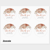 Sticker Rond Automne Terracottal Automne Automne Floral Merci F (Feuille)