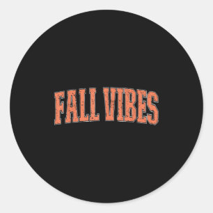 Sticker Rond Automne Vibes Saison Citrouille Thanksgiving autom