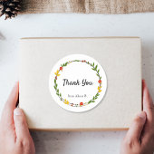 Sticker Rond Automne Wreath Feuilles Merci