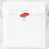 Sticker Rond Automobile classique rouge 1948 (Sac)