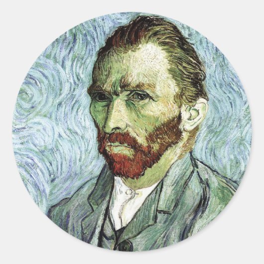 Sticker Rond Autoportrait de Van Gogh (Devant)